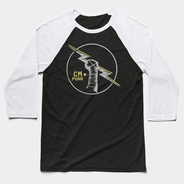 CM Punk Lightning Baseball T-Shirt by ClarityMacaws